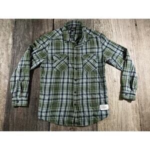 American Giant Green Plaid Casual Button Down Shirt